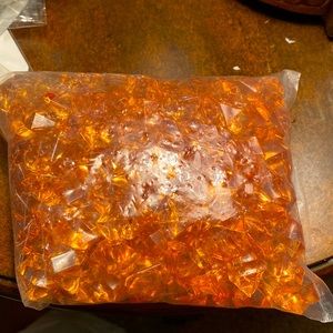 Box of Acrylic Amber colored rock gems - Table scatter